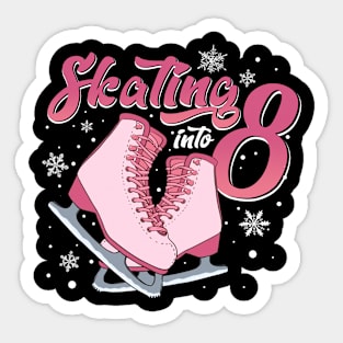 Ice Skating 8th Birthday Girl 8 Years Sticker